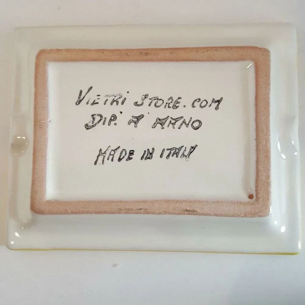 Vietri Store Dip A Mano Ceramic Ashtray Spoon Rest Italy Pears Peaches Grapes